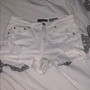 White Jean Shorts